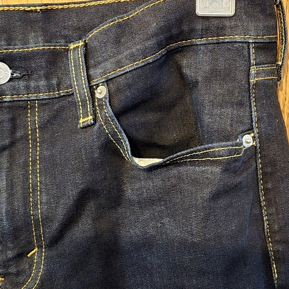 Levi’s 511 Mens 32x32 Dark Wash Slim Straight Stretch Jeans 32x30.25 Actual - Picture 7 of 16